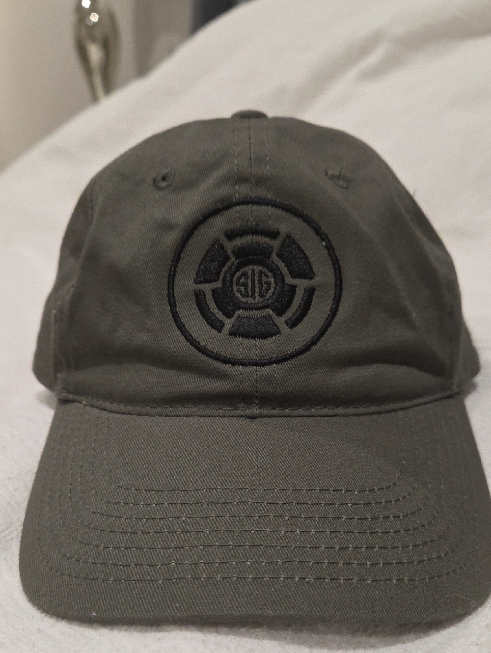 Men's Olive Baseball Cap with Subtle Embroidered Crest